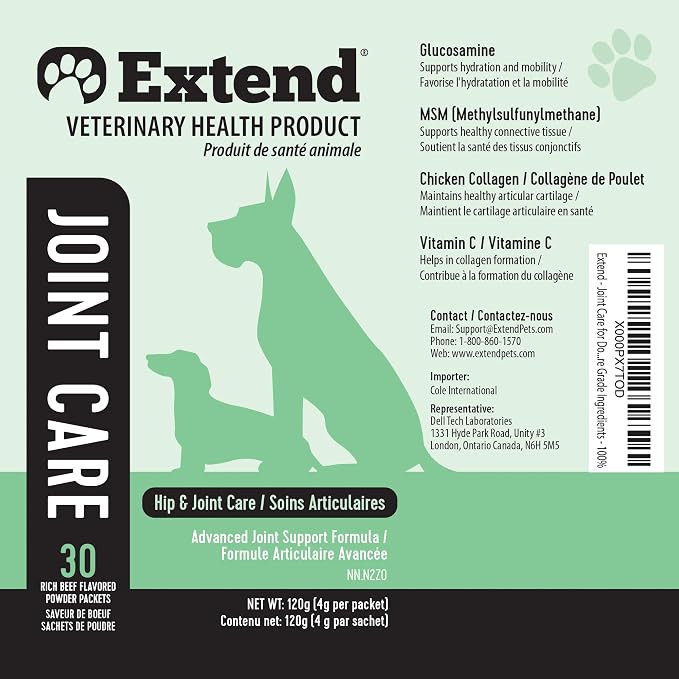 Extend Joint Support for Dogs Hip and Joint Supplement for Dogs Glucosamine Hip & Joint Support Arthritis Supplement, Support Healthy Joints, Mobility & Flexibility for All Dog Breeds - Made in USA