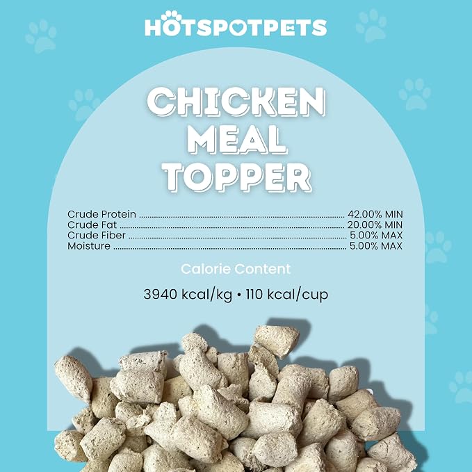 hotspot pets Freeze Dried Raw Chicken Meal Toppers for Dogs - Single Protein,All Natural, Grain-Free- Perfect for Training, Topper or Snack - Made in USA - (Chicken Meal Toppers) 1LB Bag (500+ pcs)