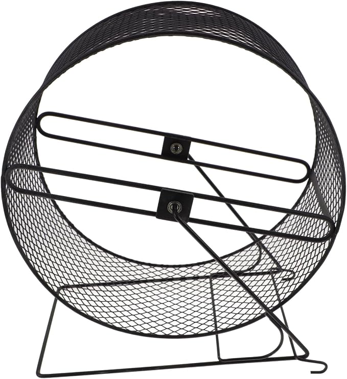Mikikit Silent Hamster Running Wheel 11.02×10.23×5.90In Metal Mesh Track Quiet Exercise Toy for Hedgehogs Squirrels Guinea Pigs Indoor Cage Play