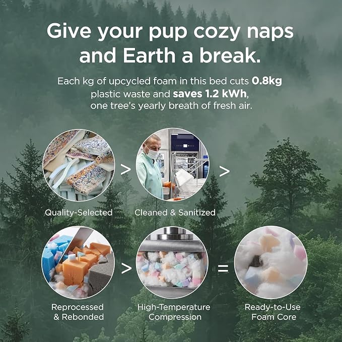 Bedsure ComfyFleece™ Plush Dog Bed Medium Size Dog, Dog Crate Bed for Balanced Support, Cute Chopped Foam Pillow Pad with Removable Washable Cover, Non-Slip Waterproof Cozy Pet Mat, 30"x 20", Cream