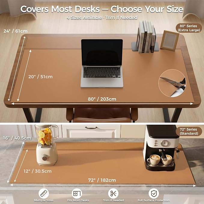 Extra Large Silicone Mat for Countertop & Table with Gift Tube Packaging, Thickened Non-Slip Heat Resistant Table Protector, Cuttable Waterproof Kitchen Prep & Kids Craft Mat