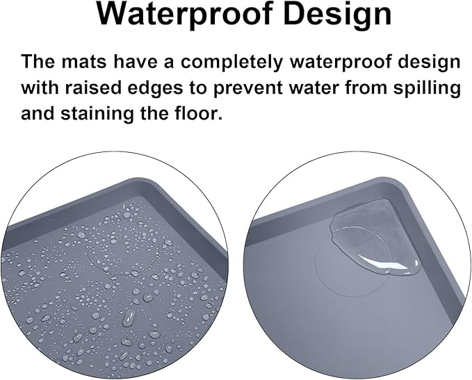 Silicone Waterproof Mat for Hydroponics Growing System Indoor,Water Bucket Mat,Easy to Clean and Non-Slip,43.3 x 23.6 Inches,Gray