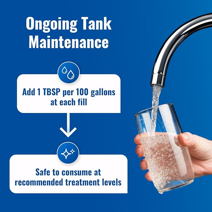 Aquamarine Water Solutions – Shock RV & Boat Water Tank Deep Cleaner and Deodorizer – Treats, Maintains Boat, RV & Household Fresh Water Systems – Ideal for Use Following Seasonal Storage – 12 Fl Oz