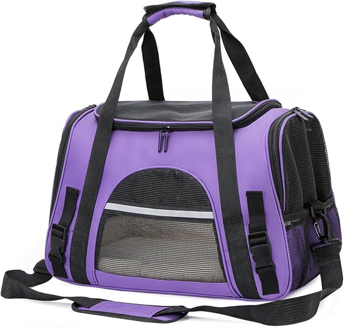 Foldable Breathable Pet Bag Portable Single-Shoulder Diagonal Pet Box Airline Approved,Soft-Sided Cat Carrier