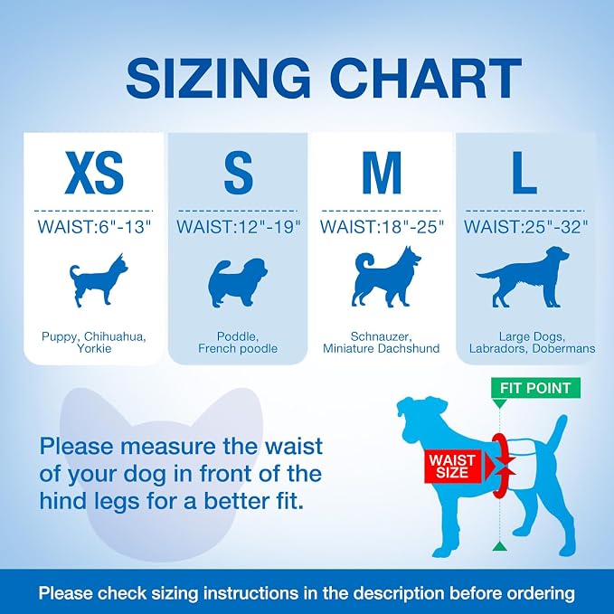 Dono Dog Diapers Male Disposable Male Dog Wraps 60ct Doggie Diapers Wetness Indicator Leak-Proof Dog Belly Wraps, Rapid-Dry Gel Technology Puppy Diapers for Excitable Urination Incontinence, Medium