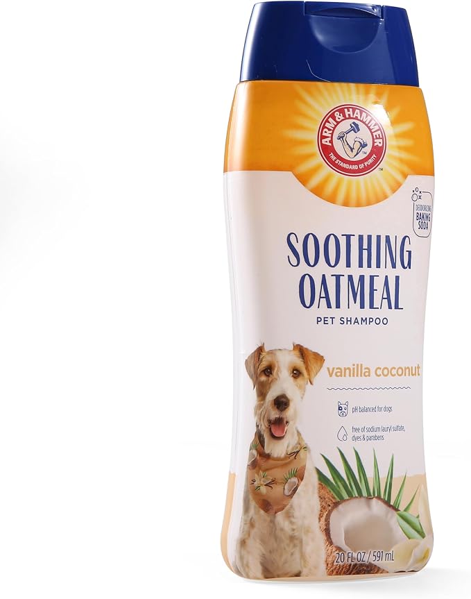 Arm & Hammer for Pets Soothing Oatmeal Dog Shampoo, Vanilla Coconut Scent, Baking Soda Odor Control, Moisturizing Shampoo for Dry Dog Skin, pH Balanced for Dogs, 20 Fl Oz - 6 Pack