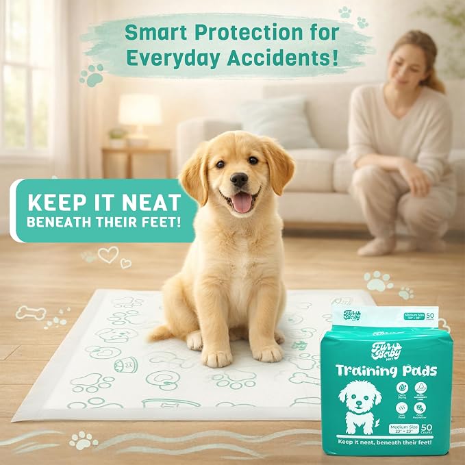 Puppy Pads for Dogs [50 Count] – [23"x23"] 6-Layer Disposable Dog Training Pads, Quick-Dry Wee Pads, Highly Absorbent Pee Pads for Dogs, Indoor Potty Training