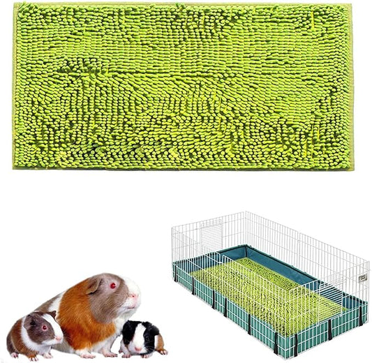 Oncpcare 47x24 Guinea Pig Cage Liner Fleece Bunny Liner Bed House Pad Winter Warm Squirrel Hedgehog Rabbit Chinchilla Bed Mat Hamster Rat Cage Accessories, (Green)