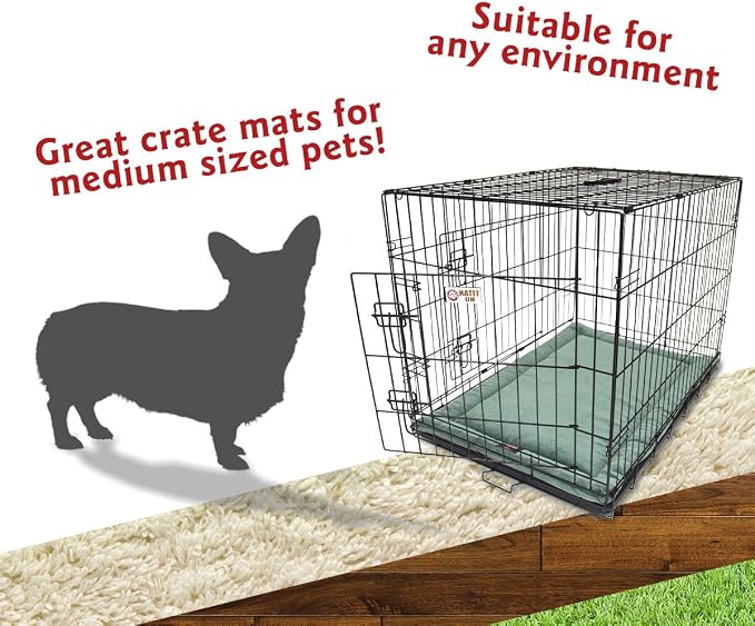 Majestic Pet Orthopedic Memory Foam Dog Crate Mat - Plush Pet Bed Pad for Crates & Kennels | USA Crafted | 36"x23" Villa Azure