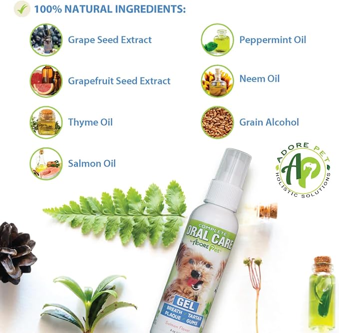 Adore Pet Complete Oral Care Gel for Dogs, Salmon, 4 oz