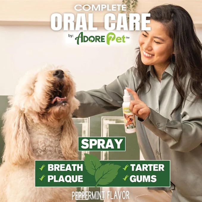Adore Pet Complete Oral Care Spray for Dogs, Peppermint, 4 oz