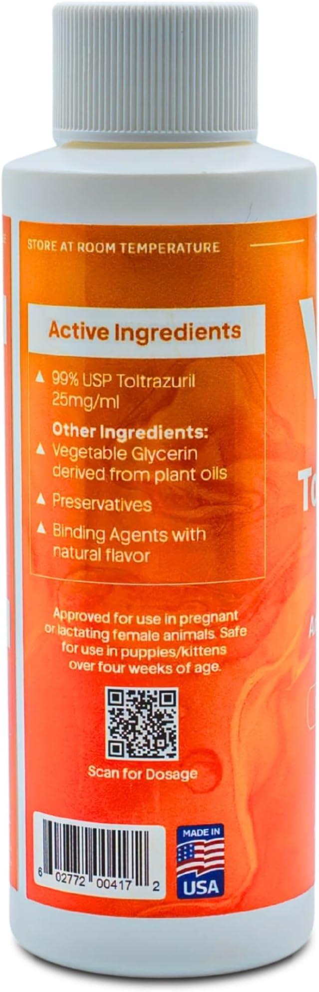 Toltrazuril 2.5% for Horses, Dogs, Cats, 120mL/4 Ounce, for Non-Food Chain Animals
