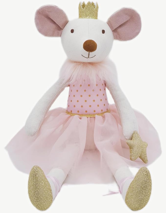 Princess Mouse Stuffed Animals,15.7" Pink Rat Plushies with Lace Skirt,Cute Stuffed Animal for Girls As Birthday
