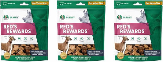 Raw Pork Liver Dog Treats, Freeze-Dried, 8-oz (3 pack) by Dr. Marty