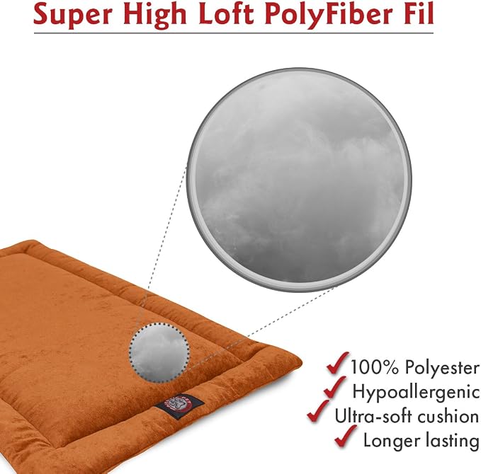 Majestic Pet 720570930049 Villa Crate Dog Bed Mat, Orange, 48"