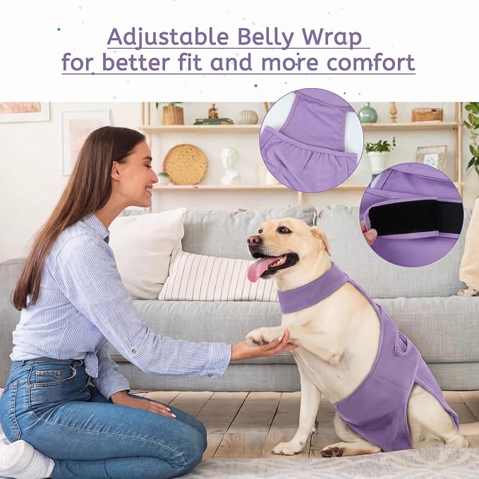 Dog Diapers Female Reusable Washable Period Diaper with Suspender,Adjustable Dog Panties Anti-Harassment, Doggie Diapers for Incontinence, Heat Cycles, or Senior Dogs（XS-XL）