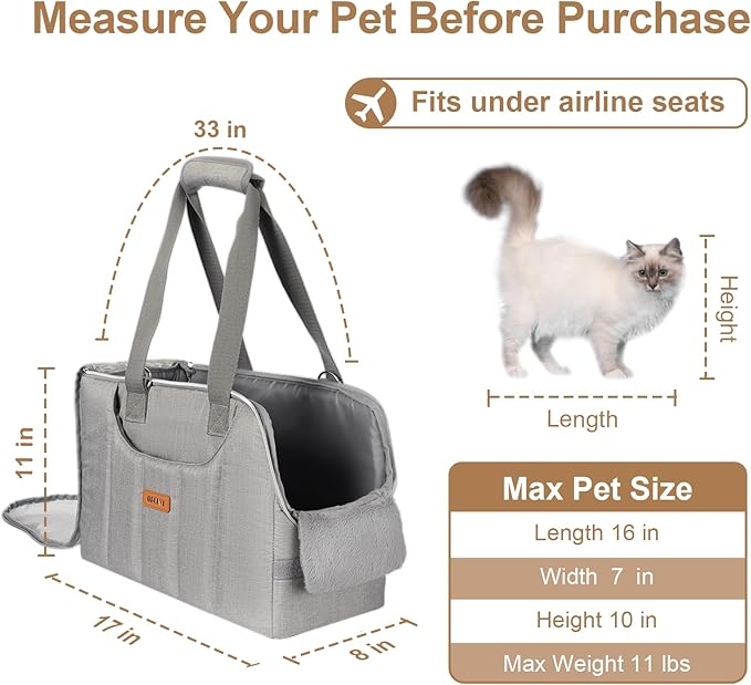 Portable Cat Travel Litter Box with Lid and 10 Pcs Disposable Liner Bags,Dog Purse Carrier for Small Dogs Cats Rabbits Up to 13lbs