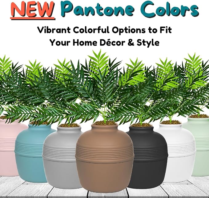 Good Pet Stuff Original Hidden Litter Box Planter, Decorative Cat Litter Enclosure with Carbon Filter, Artificial Palm Plant, Upgraded Design, Easy Clean Litter Tray, Essentials Kit, Mocha Brown