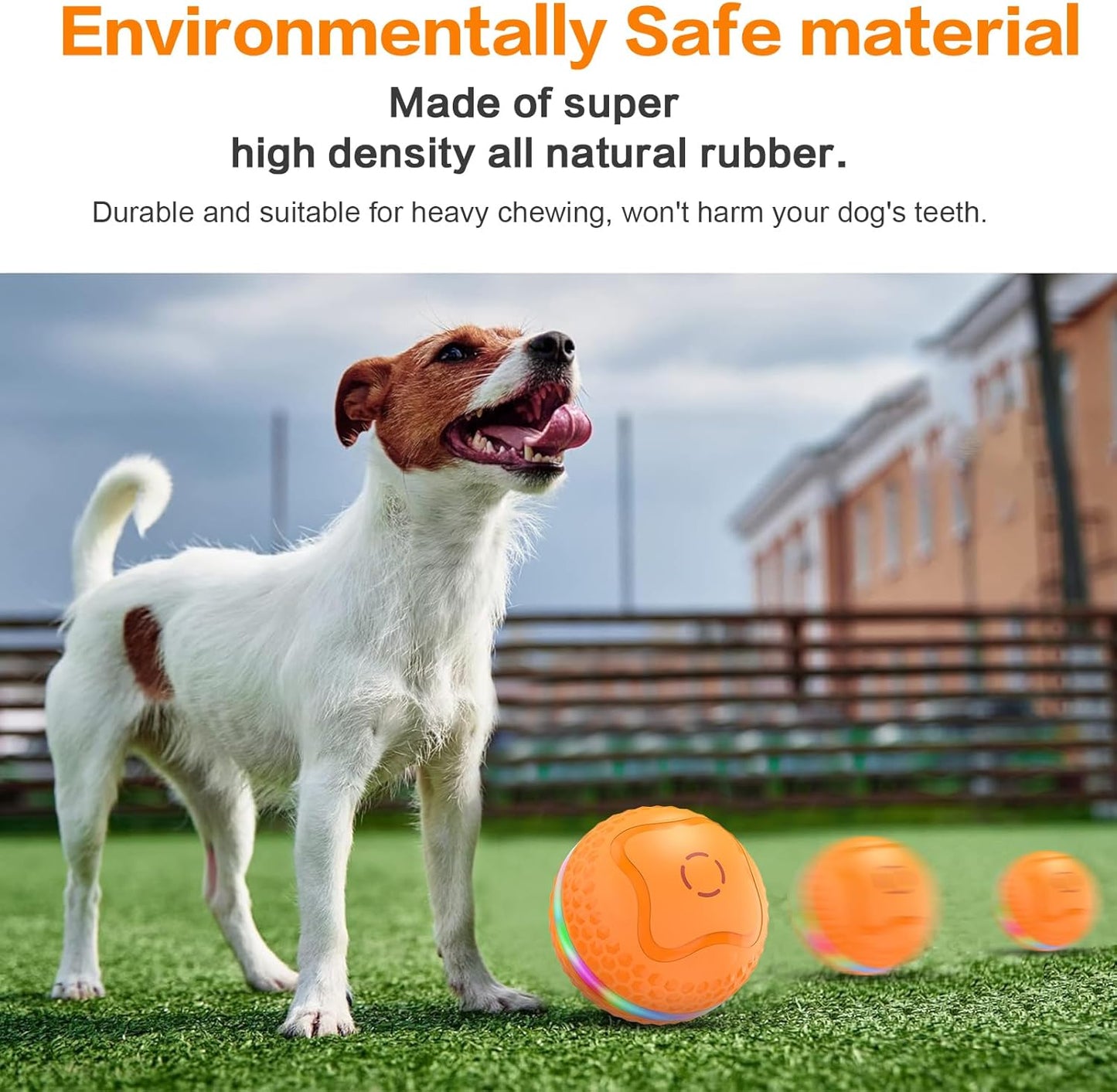 Interactive Dog Toys Ball, Automatic Rolling Balls Toy, Lively pet Ball for Medium/Large Dogs to Relieve Boredom, Activated Automatic Motion Dog Balls Toy with LED Flash, USB Rechargeable