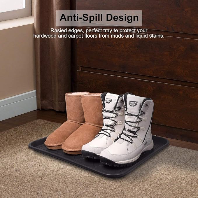 Multi-Purpose Boot Tray Mat,Boot Tray for Entryway, Pet Bowl Tray,Dog Bowl Mat,Waterproof Trays for Indoor and Outdoor Floor Protection,20“x 15"/2 Pack
