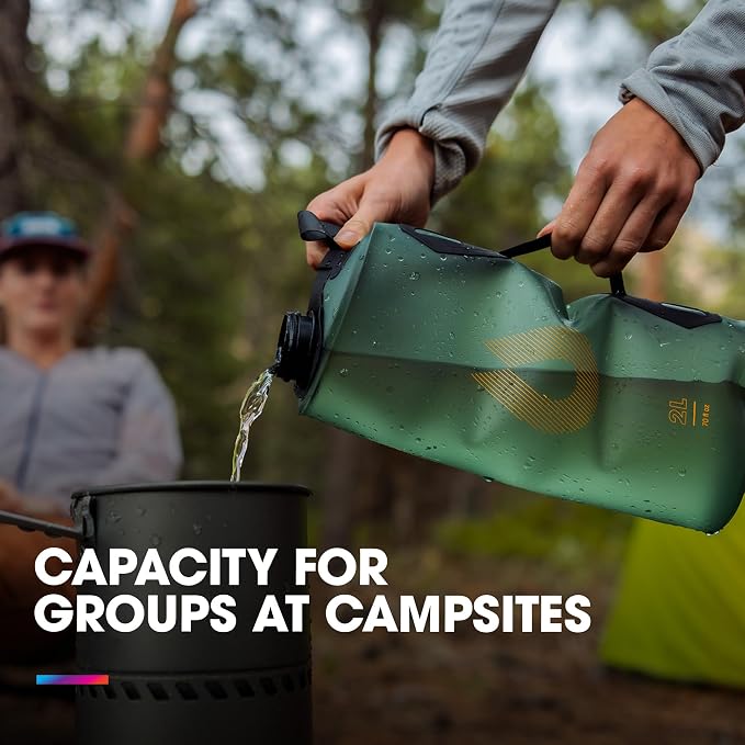 HydraPak Seeker - Collapsible Camping Water Storage (3L) - BPA & PVC Free, Hydration Reservoir Bag, Leak Proof - Mammoth Grey