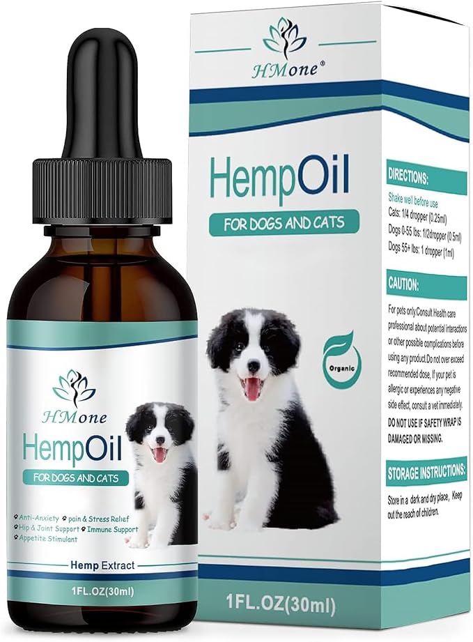Max Potency Hemp Oil for Dogs & Cats - Help Anxiety Stress Pain Inflammation Arthritis Aggressive Relax Sleep Allergies Seizures Relief - Treats Chews Joint & Hip - Organic Pet Calming Drops