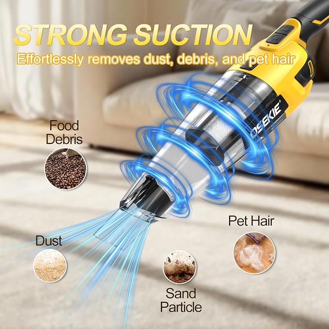 Cordless Handheld Vacuum Compatible with DeWalt 20V Max Battery (Battery NOT Included) 120W Brushless Portable Car Vacuum Cleaner with Washable HEPA Filter for Auto & Pet Hair