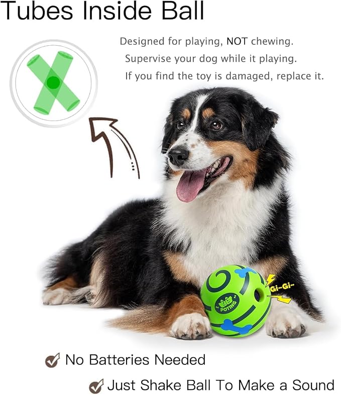 Giggle Ball for Dogs 2 Pack,Interactive Dog Toys,Funny Giggle Sound Toy Ball,Rolling Squeaky Toy for Large Medium Small Dogs,Fun Giggle Sounds Attract Attention When Rolled or Shaken-3.14 inch