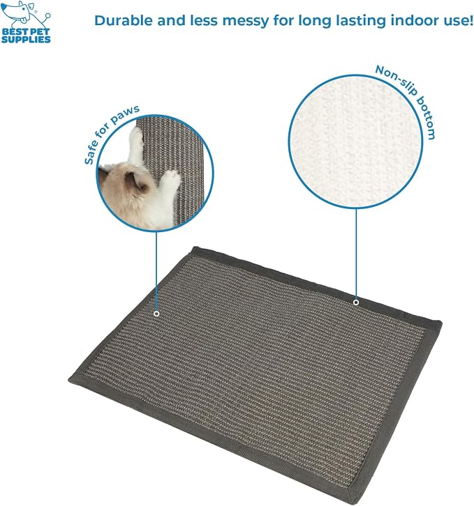 Best Pet Supplies Catify Cat Scratcher, Fun Interactive Scratchers, Posts, Poles, Claw Safe, Furniture Saver Indoor Play Support Natural Cat Behaviors Heavy Duty - Gray Log