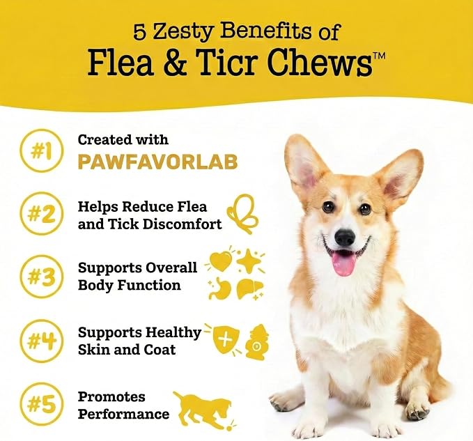 Tick Treatment Chews for Dogs - Natural Oral Prevention & Treatment with Garlic & Flaxseed - Chicken Flavor Soft Chews for All Ages - 200 Count