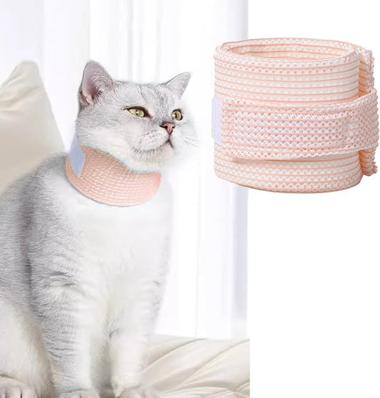 Cat Neck Brace Cover - Breathable Elizabethan Collar for Post-Surgery Recovery Anti-Lick Wound Adjustable Protective Cervical Cone for Small Medium Large Dogs Cats (Neck Girth 7.9-11.0" Depth2.4