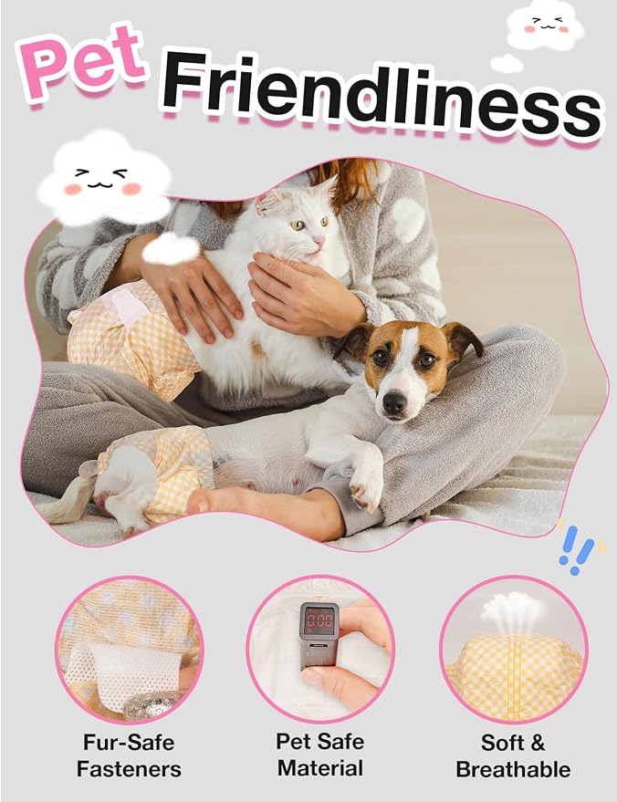 Dono Dog Diapers Female - 60 Pcs, Disposable Puppy Diapers with Wetness Indicator, Super Absorbent Leak-Proof Pet Doggie Diaper for Female Dogs in Peeing or Elderly Incontinence, XXS Size