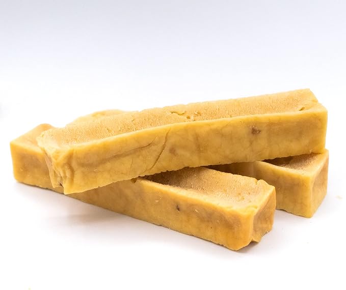EcoKind Yak Cheese Himalayan Dog Chews, Yak Chews for Large Dogs, Long Lasting Bone for Aggressive Chewers, 4 Ingredients, Natural High Protein Dog Treats, No Additives, Peanut Butter, Large - 3 Chews