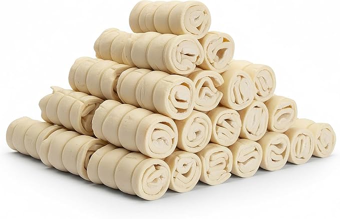 Beef Cheek Rolls (12-Pack) 5-6" Mega Thick | Long Lasting Dog Chews, Odor Free & Fully Digestible | 100% Natural Beef Retriever Rolls for Medium & Large Dogs