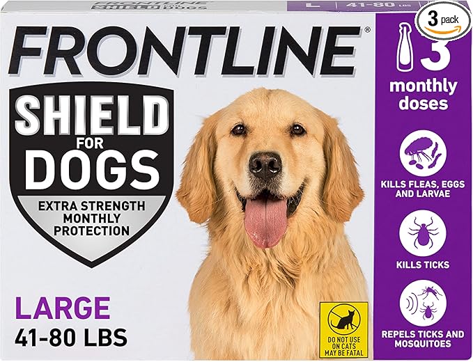 FRONTLINE Shield Flea & Tick Treatment for Large Dogs 41-80 lbs. Count of 3
