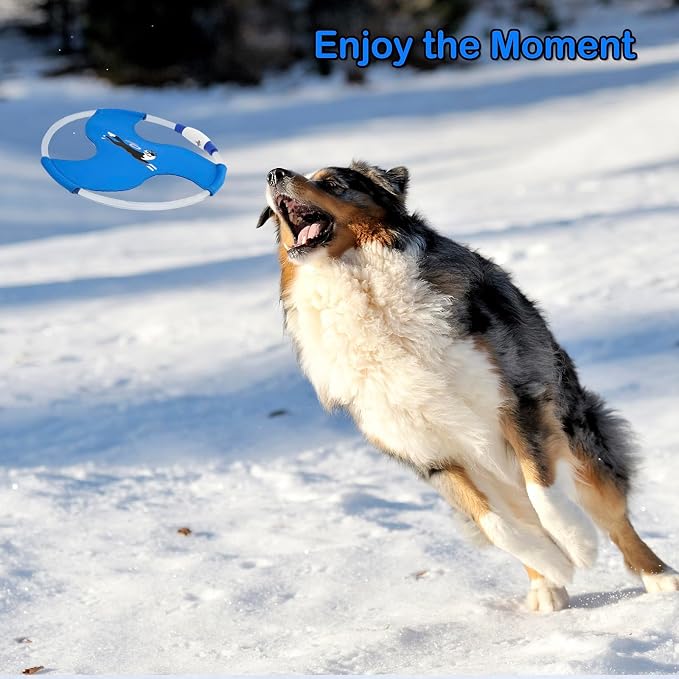 Dog Flying Disc Flyer Dog Toys, Glow in The Dark Nylon Dog Toy with 3 Light Models, Floating Dog Ring Toys for Physical Exercise, Pet Training Throwing Playing