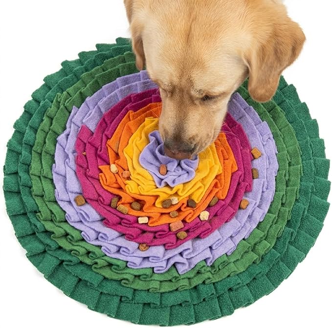 PET ARENA Snuffle Mat for Dogs - Adjustable Interactive Puzzle Toy (Green, Purple, Pink, Orange, Yellow)