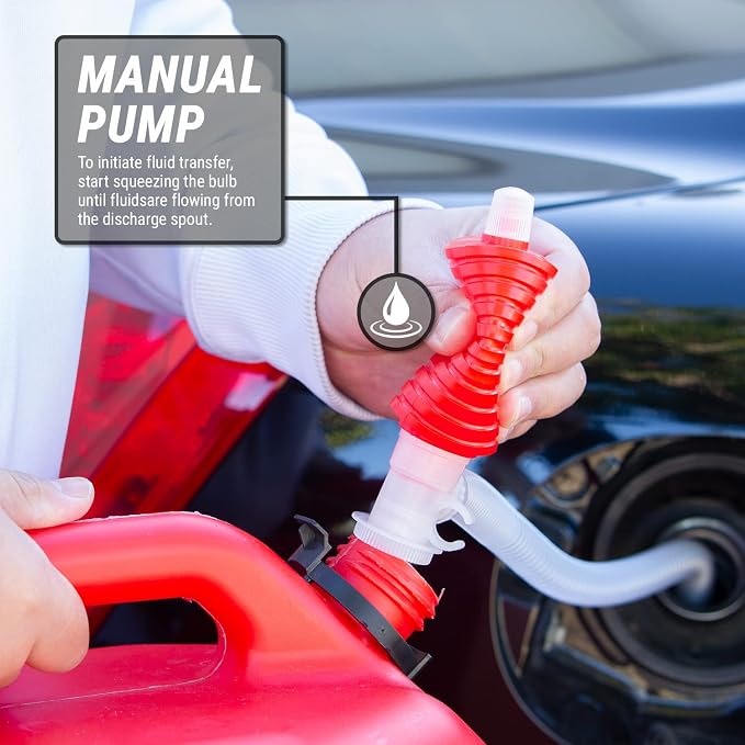 TERA PUMP - Heavy Duty Water Based Chemical Resistant Manual Hand-Operated Siphon Pump for Gas, Chemical Insecticides, Diesel, light solvents, etc.