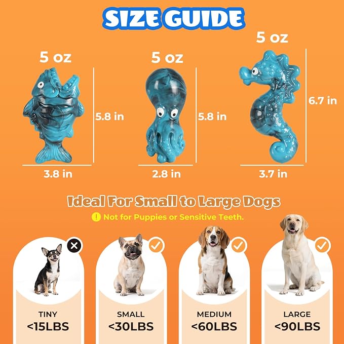 Dog Toys for Aggressive Chewers: Gift Box with 3 Pack Dog Chew Toys, Indestructible Dog Toy for Large Dogs Birthday, Bacon Flavored Chew Toys for Dogs, Tough Dog Toys to Keep Them Busy