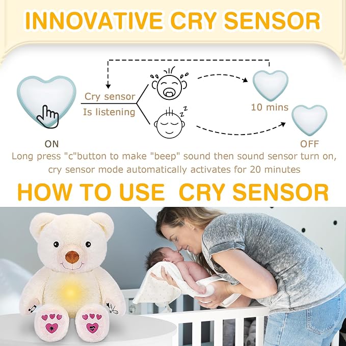 DEARBABY Baby Sleep Soother, Newborn Essentials, Baby Christmas Girl Gifts, Sound Machine for Nursery, Help Kids Go to Sleep Faster, Mother's Day Gifts