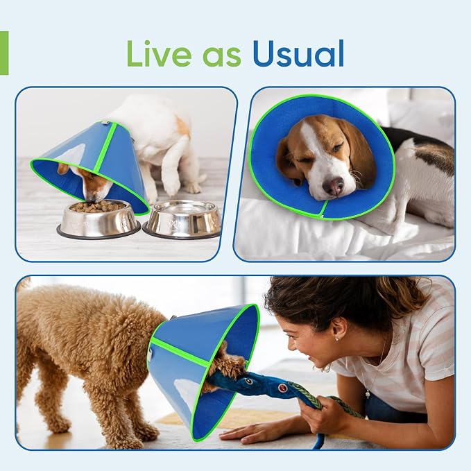 Soft Dog Cone Collar to Stop Licking After Surgery, Mesh Breathable Pet Recovery Collar for Large Medium Dogs, Elizabethan Cone Alternative(S)