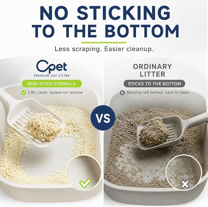 OPET Tapioca Cat Litter Pellets,Quick Clumping Kitty Litter,Dust Free Low Tracking,Superior Odor Control,Natural Plant-Based Cassava,Flushable Pet Litter for Multi-Cat,Kittens,16 lb
