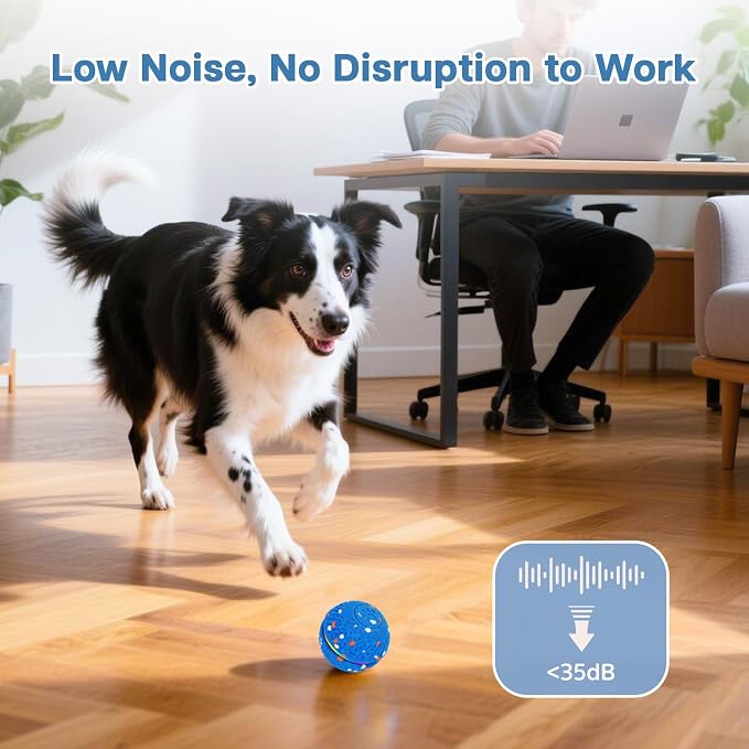 Interactive Dog Ball, Remote-Controlled Moving Dog Toy with Colorful Lights, 3 Interactive Modes and TPU Material, Bouncing Ball for Dogs to Keep Them Entertained
