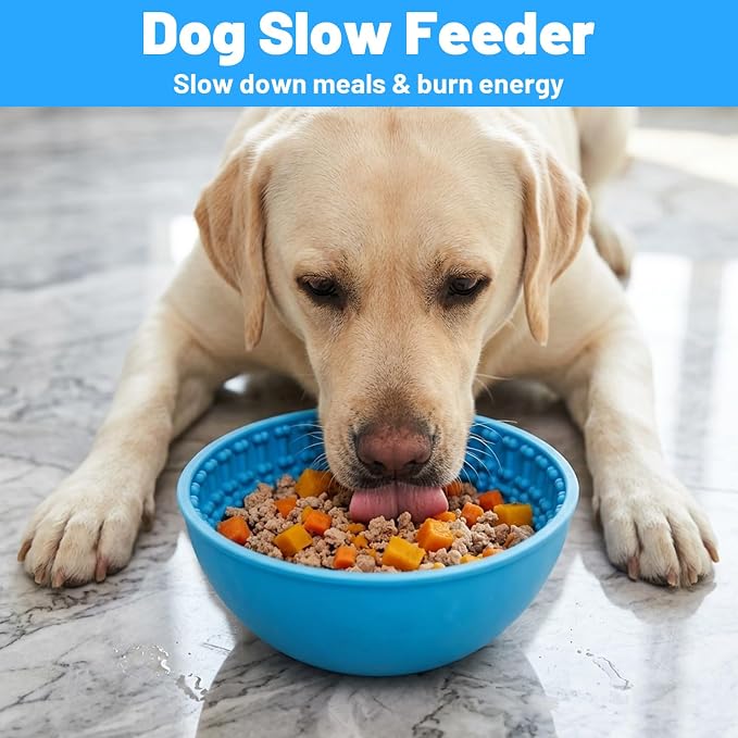 4 Pcs Dog Lick Bowl, Silicone Slow Feeder Wobble Bowl Set for Boredom & Anxiety Relief, Interactive Enrichment Mat for Fast Eaters, Promotes Oral Health, Non-Slip & Dishwasher Safe