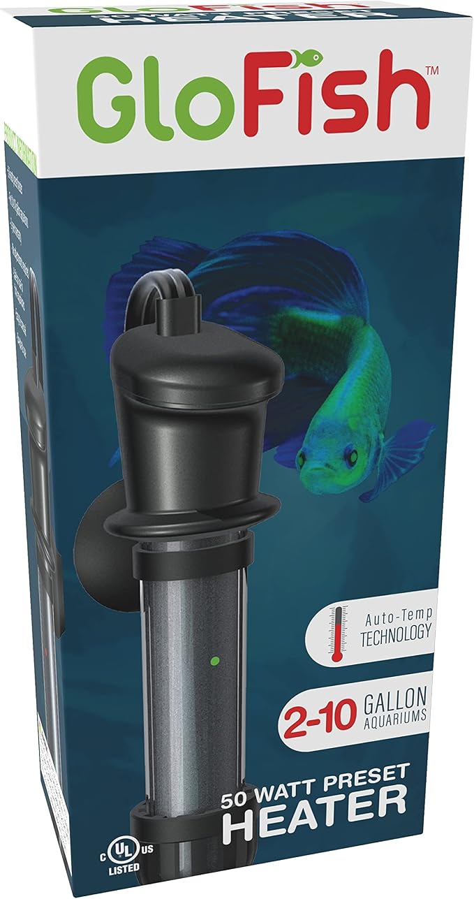 GloFish Submersible Heater 50 Watts, for Aquariums Up to 10 Gallons, UL Listed,Black (Pack of 5)