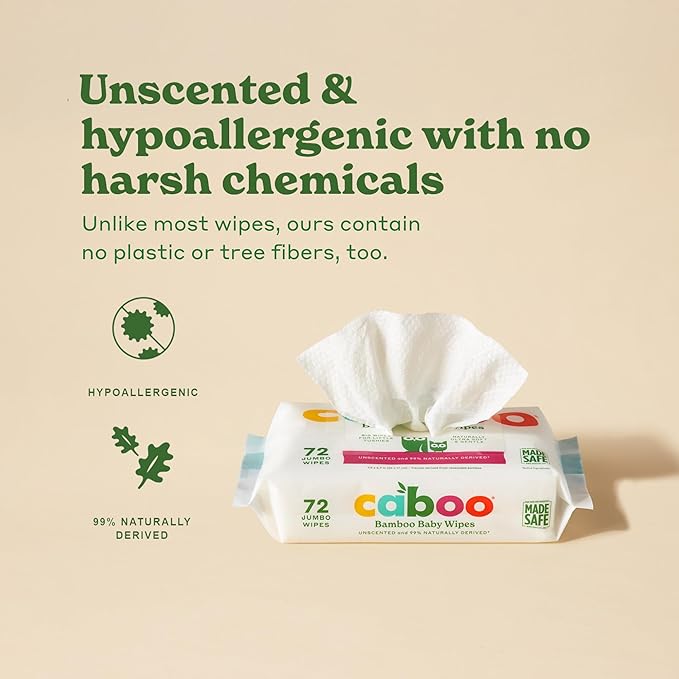 Caboo Baby Wipes 12 Pack + Pet Wipes 2 Pack Bundle - Natural Bamboo Based Paper Products - Sustainable Alternative to Plastics and Papers for Home, Travel, and Personal Care