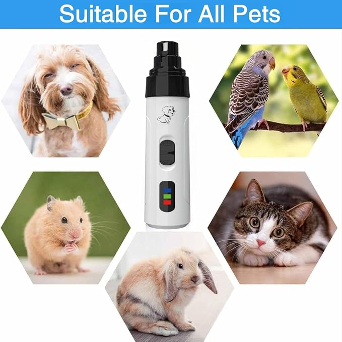 Silent Groom Pro Nail Grinder, Dog Nail Trimmer Grinders,Super Quiet Pet Paws Grooming Smoothing Tool,Rechargeable USB Charging Pet Nail Grinder for Small Medium Large Dogs & Cats