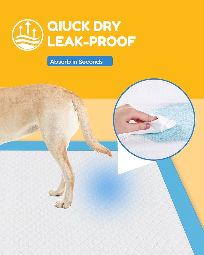 100 Count-36" x 36" XXXL Pee Pads for Dogs, Extra Large Puppy Pads, Super Absorbent Disposable Dog Training Pads, Quick Drying, Leak-Proof, Ultra Thick Potty Pads for Dogs, Puppies, Doggie, Cats