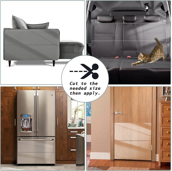 Anti Cat Scratch Furniture Protector, Transparent Self-Adhesive Couch Furniture Protectors from Cats Scratching Claws, Cat Scratch Couch Protector (13" x 168")