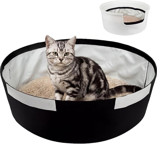 Reusable Cat Litter Box Liners for Hidden Plant Litter Box, Waterproof Leak Proof Scratch Resistant Cat Liners with Easy-Attach Hook-and-Loop Fasteners 1 Pack (Black)